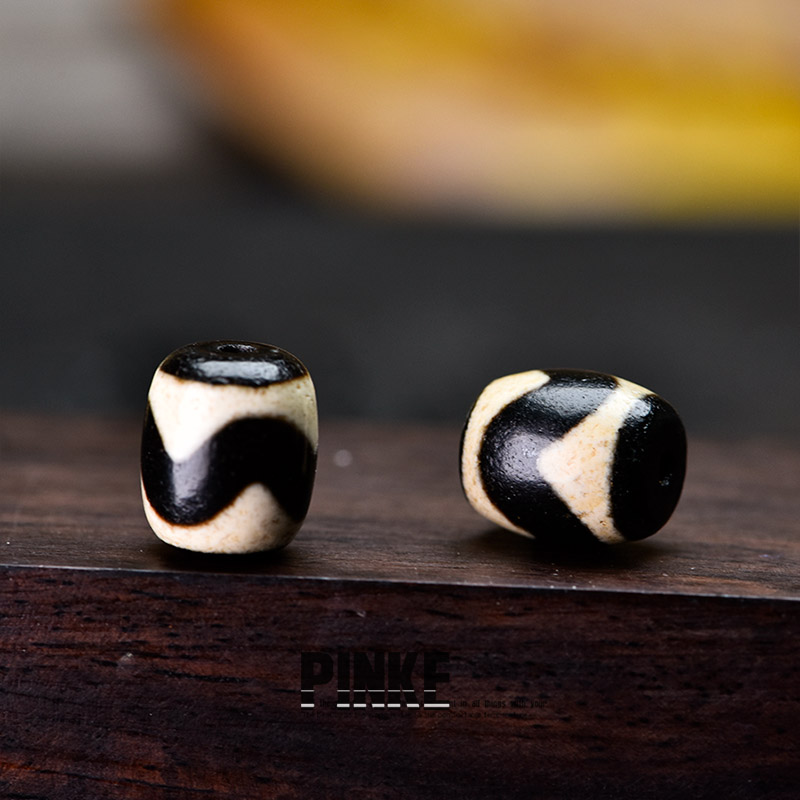 玛瑙配珠桶珠虎牙天珠单珠包浆配饰散珠文玩搭串隔珠腰珠diy手工