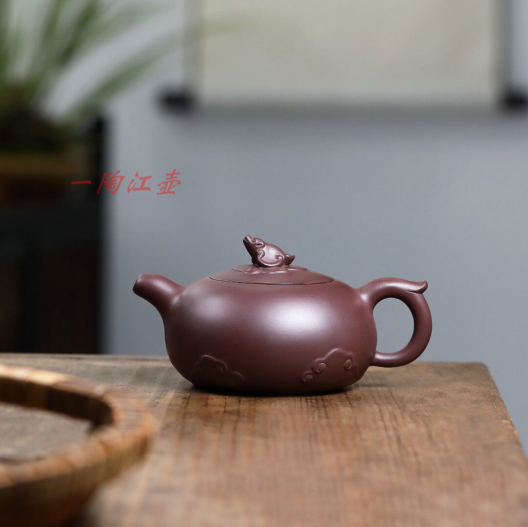 一陶江壶原矿紫砂壶名家工艺美术师周云龙纯手工福运绵长紫茄泥
