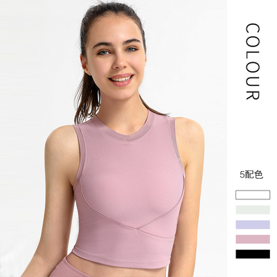 罗纹无袖瑜伽背心女滑翔猫猫