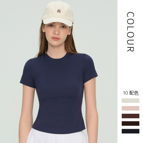 夏季速干显瘦瑜伽短袖T恤女