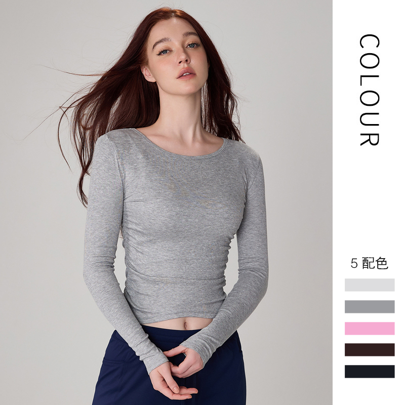 高级感长袖瑜伽上衣女运动罩衫