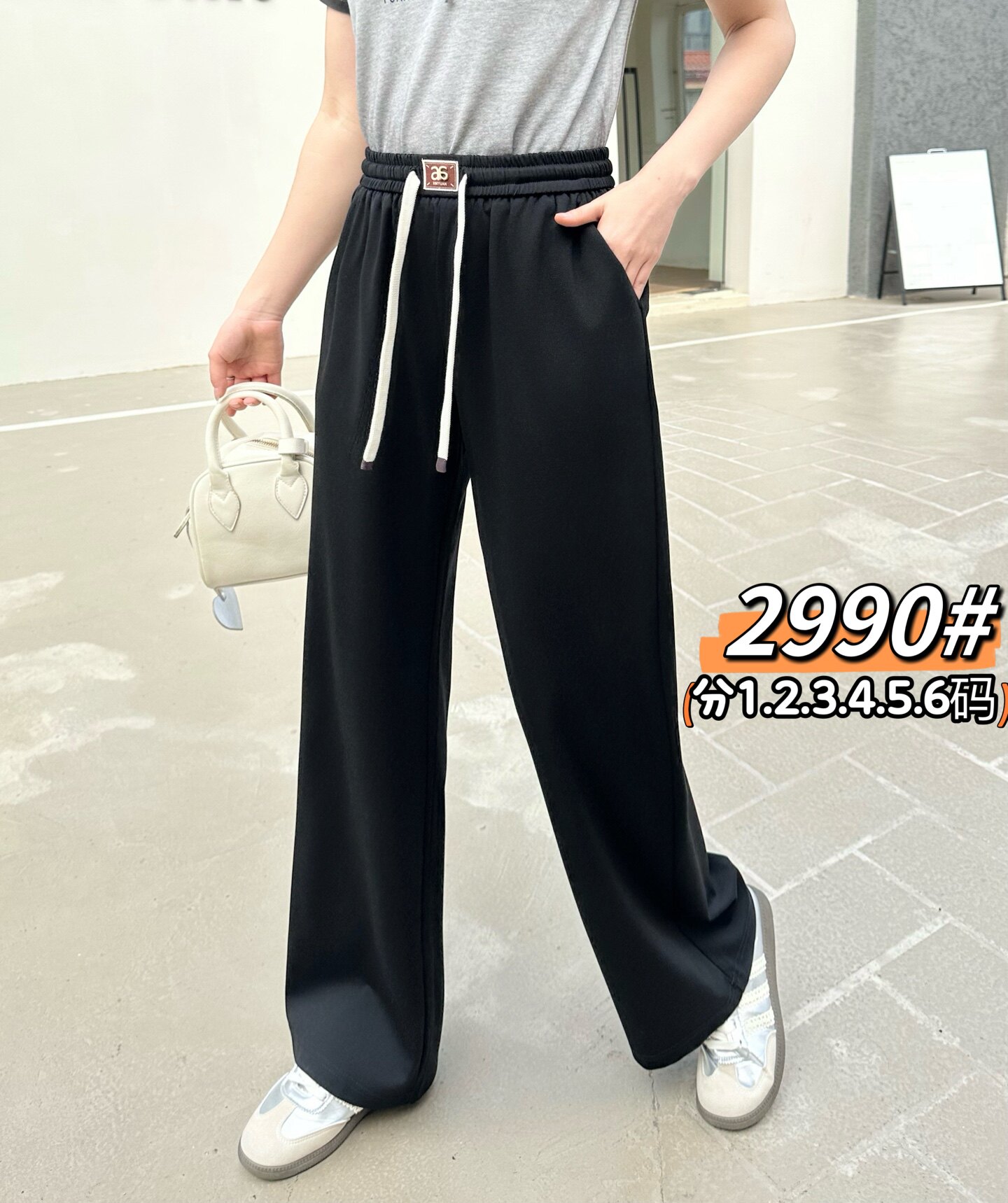 彩衣蝶2025年夏季新款韩版高腰罗马棉休闲裤阔腿裤女款长裤2990
