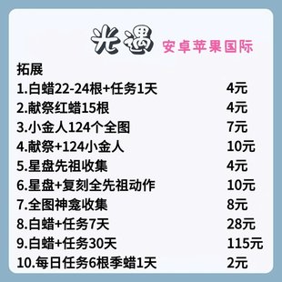 光遇小金人白蜡烛安卓苹果国服国际服iOS先祖复刻神龛代跑币手工