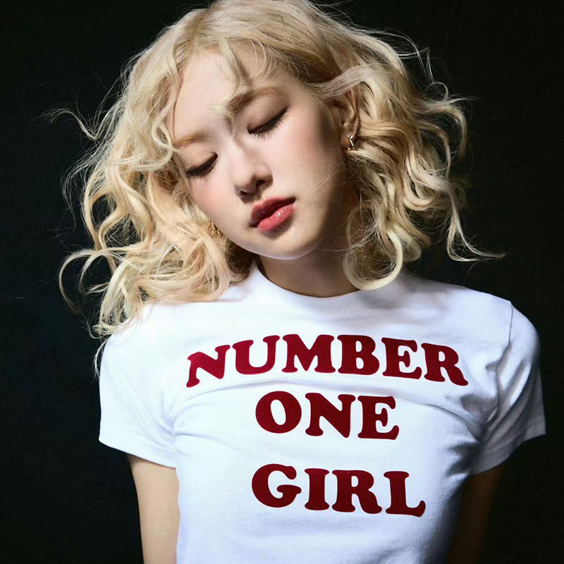 rose朴彩英number one girl同款周边短袖T恤女纯棉打底衫上衣