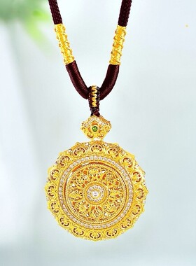 金店同款古法沙金镂空八宝罗盘