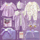 新生 公主满月服女宝宝周岁礼物高档紫 儿见面礼婴儿礼盒衣服套装