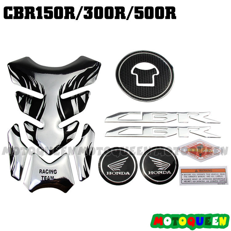 CBR150/300R/500R跑车摩托车油箱装饰翅膀圆标志警示贴纸鱼骨贴花