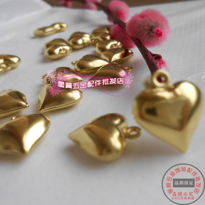 空心黄铜心形吊坠 手工DIY饰品项链材料 心型坠子 服饰配件小吊饰