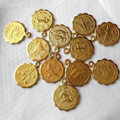 12mm黄铜十二星座吊饰DIY配件