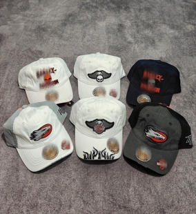 美潮 街头 摩托 全刺绣软顶棒球帽 休闲鸭舌帽 男女同款可调节