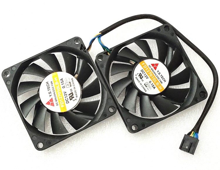 全新元山7010 7CM风扇 滚珠调速超薄 1拖2 FD127010LB 12V 0.15A