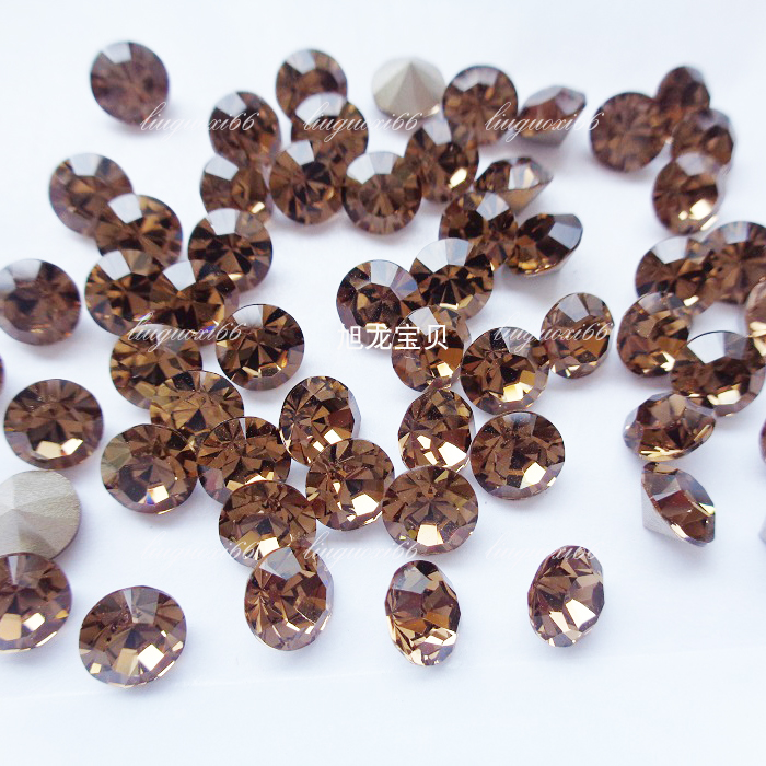 尖底新款捷克钻烟黄色深咖色