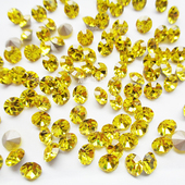 美甲镶钻 尖底新款 立体水钻 散钻 饰品头饰补钻 捷克柠檬黄 玻璃