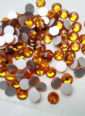 平底水钻金黄色 DIY配件 平底钻补钻 美甲粘钻 水晶玻璃钻 甲片钻