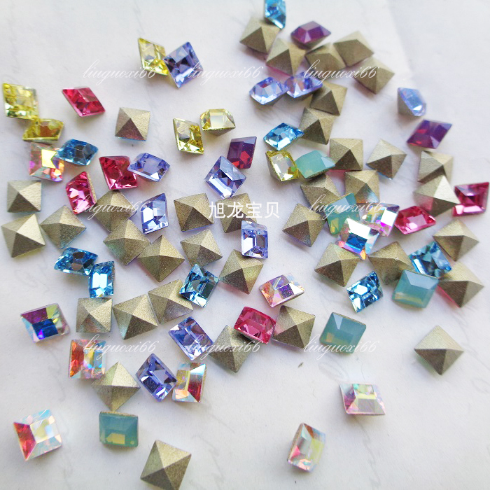 水晶玻璃钻尖底方形钻美甲水钻