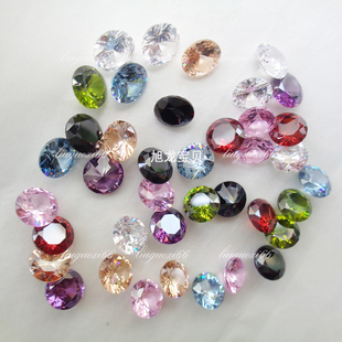 尖底圆形款 高端美甲水钻立体裸石项链耳环DIY手工镶嵌 锆石约6MM