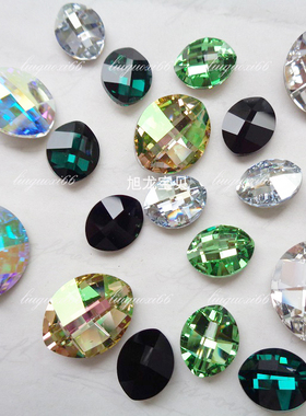 奥地利尖底树叶4224款 橄榄球状异形钻花式石美甲粘钻光疗水钻DIY