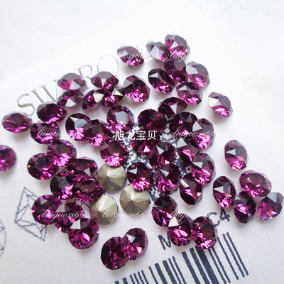 施华洛美甲深紫色镶钻镶钻