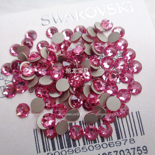 镶钻 婚鞋 甲片粘钻 美甲深粉色施家圆形钻 奥地利平底钻玫红色209