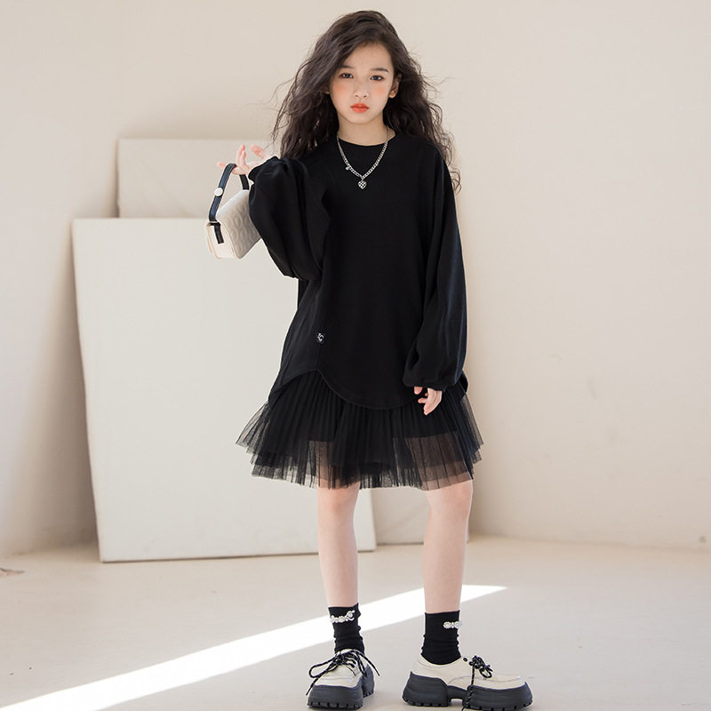 洋气网纱两件套女童裙