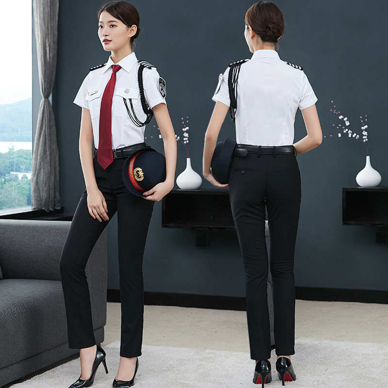 새로운 보안 작업복 정장 여성 반팔 셔츠 부동산 영업부 부동산 컨시어지 의류 보안 유니폼 여름 의류