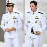 海员演出服白色西服美国海员制服套装美员白色礼服常服西装套装男