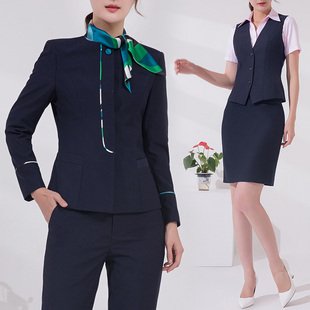 春款 民生银行行服制服ol女衬衫 长袖 套装 前台主持人工作服 职业正装