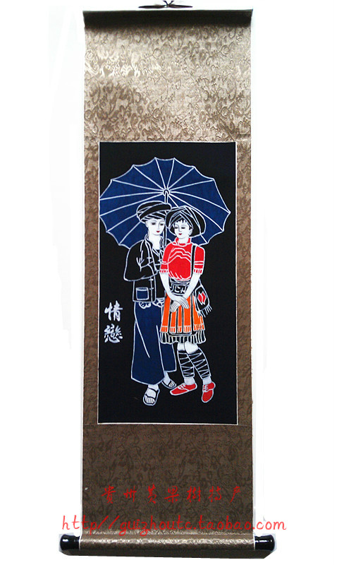 贵州蜡染卷轴画苗族手工生态绫裱艺术画餐厅酒店会议礼品装饰壁挂在类目 特色手工艺, 少数民族特色工艺品, 苗族特色, 苗族蜡染中 - 来自Buy2taobao.com提供专业的淘宝代购服务