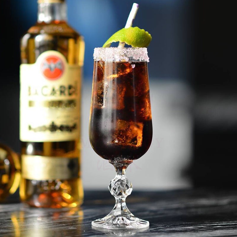 酒术捷克进口钻石刻花鸡尾酒杯