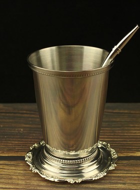酒术不锈钢薄荷朱丽普杯莫吉托金属鸡尾酒杯Mint Julep Cup马克杯