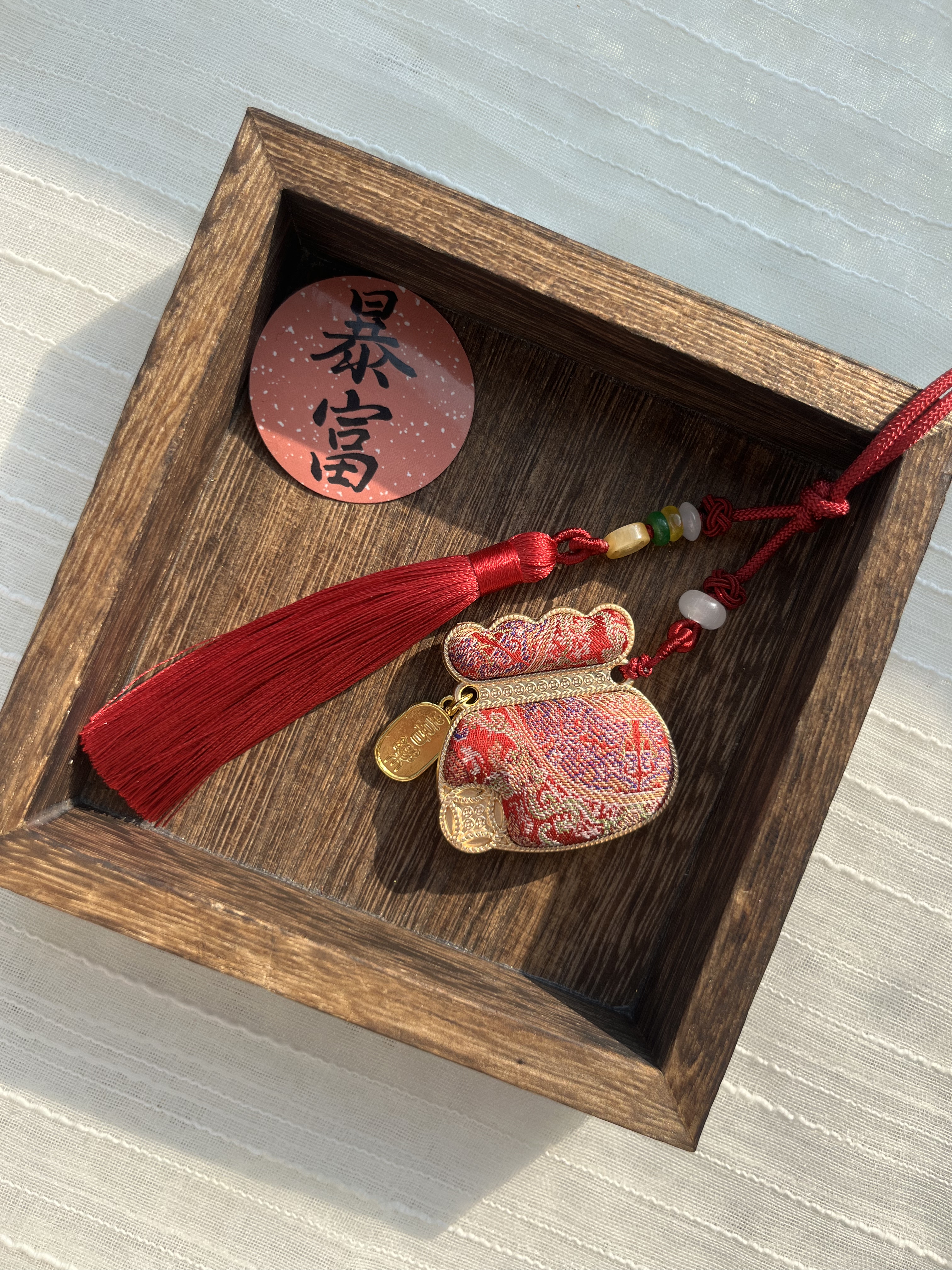 非遗宋锦饰品红色八达晕挂件压襟胸针冰箱贴发夹耳环古风搭配