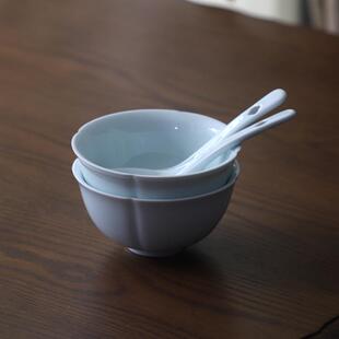 山水一间如意碗景德镇中式 釉下彩4.5寸饭碗家用不挂油碗本土餐具