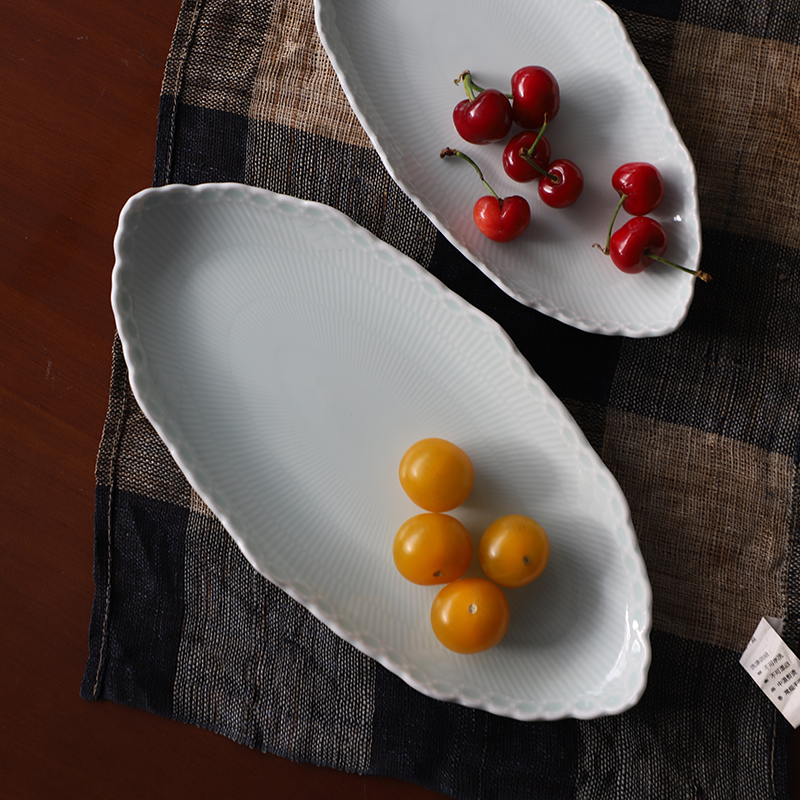 景德镇陶瓷白色长盘子菜盘