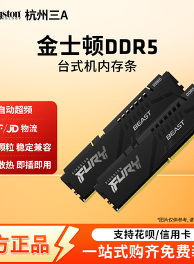 金士顿骇客DDR5 5600/6000/ 16G/32G台式机游戏电竞超频FURY野兽