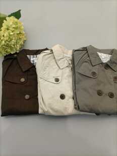 外贸出口英国CBC儿童全棉里男女童春秋季纯棉风衣外套中长款大衣