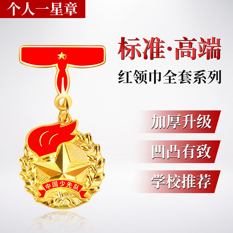 学校一星章徽章奖章集体二星章个人礼盒收纳盒四星少先队徽章盒装
