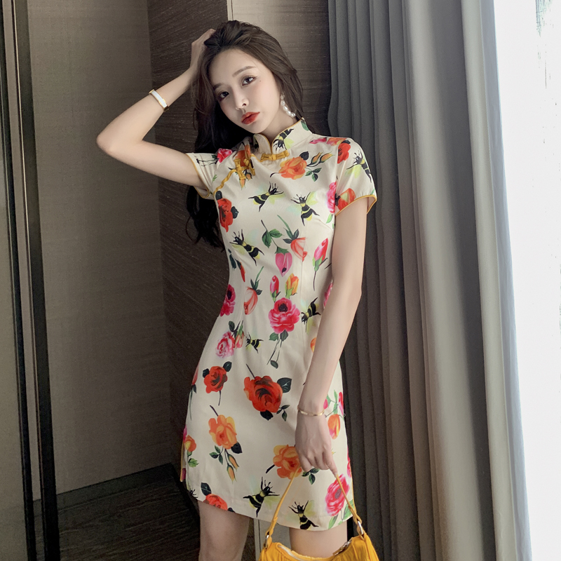 Summer fitted cheongsam, sexy dress, Chinese style, western style