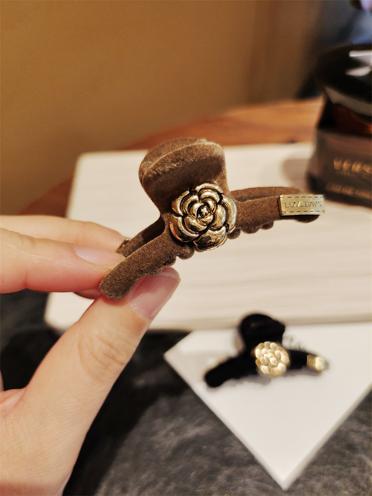 抓夹丝绒复古小香风发夹