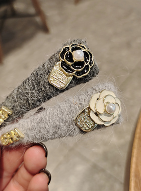 秋冬仿马海毛山茶花BB发夹