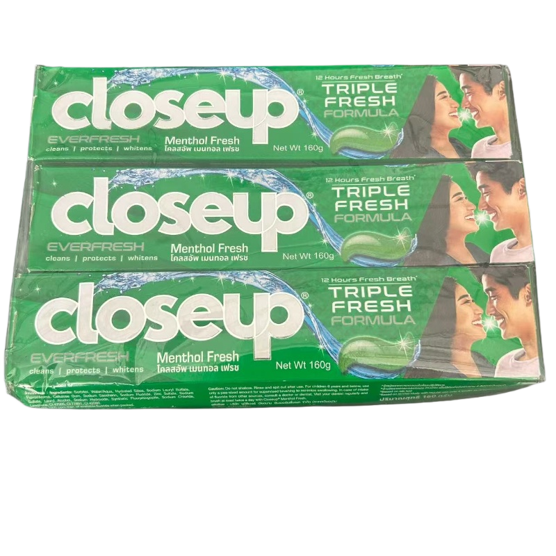 缅甸越南Closeup白人牙膏 薄荷清新口腔清洁160g