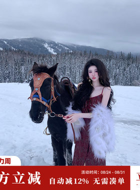 Sun雅乔【绝美玫瑰】红色亮片连衣裙