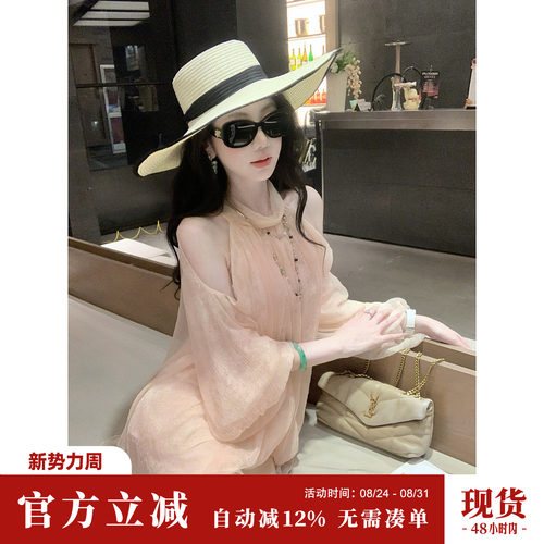 Sun雅乔【温婉时光】前后两穿宽松皱感蕾丝无袖挖肩上衣