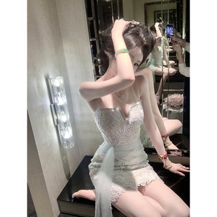 Sun雅乔 高级感重工水溶蕾丝网纱拼接连衣裙 邂逅