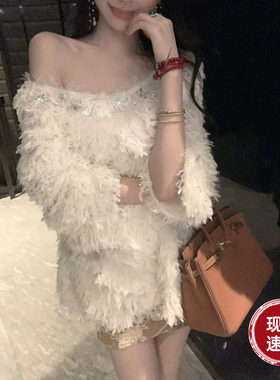 Sun雅乔【白夜童话】冬装慵懒软糯蓬松羽毛肌理感宽松套头毛衣女