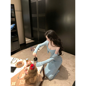 连衣裙两件套装 Sun雅乔 软糯烫钻针织开衫 秋冬新款 雪夜流星