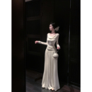 连衣裙百褶长裙 秋冬温柔风加绒天丝针织长袖 Sun雅乔 塞纳河畔