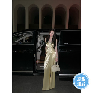 漫步华尔街 通勤轻熟风V领上衣阔腿裤 Sun雅乔 夏季 气质时尚 套装