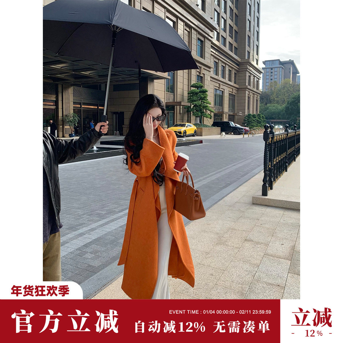 Sun雅乔【隐世贵族】冬季长袖双面呢羊毛兔绒桑蚕丝毛呢大衣外套,女装/女士精品,毛呢外套,淘宝优惠券,粉丝福利购,淘宝优惠卷