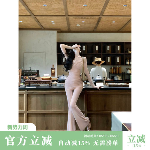 Sun雅乔【百转千回】夏季小众纯欲长袖上衣设计感女时尚两件套装