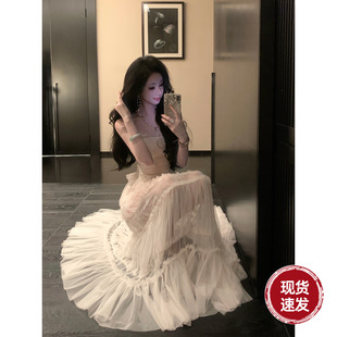 甜美时尚 Sun雅乔 优雅心事 夏装 束腰蕾丝拼接连衣裙蛋糕裙 修身